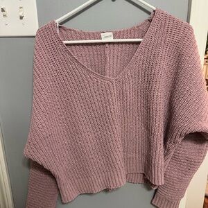 V-Neck Sweater - Dusty Pink